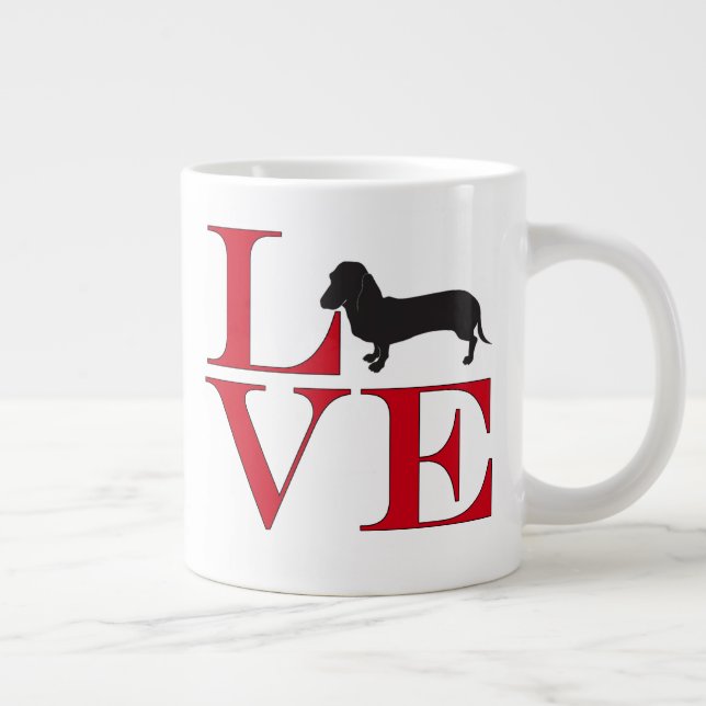 I Love Dachshunds Large Coffee Mug (Right)
