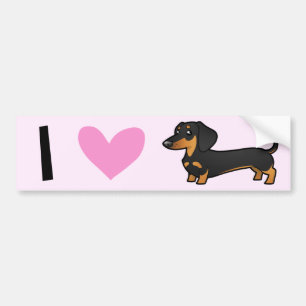 I Love Dachshunds (smooth coat) Bumper Sticker