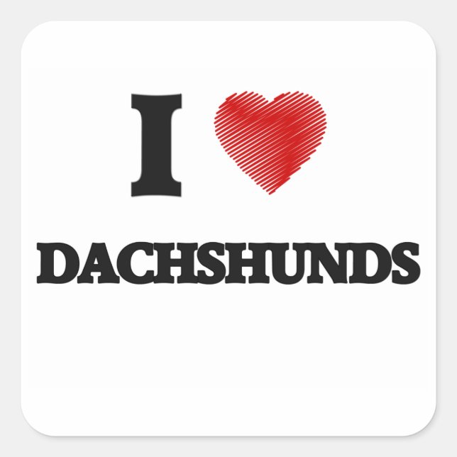 I love Dachshunds Square Sticker (Front)