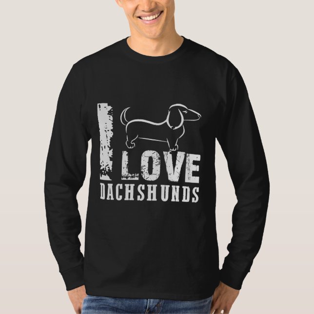 I Love Dachshunds    T-Shirt (Front)
