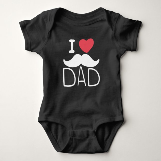 I Love Dad Baby Bodysuit (Front)