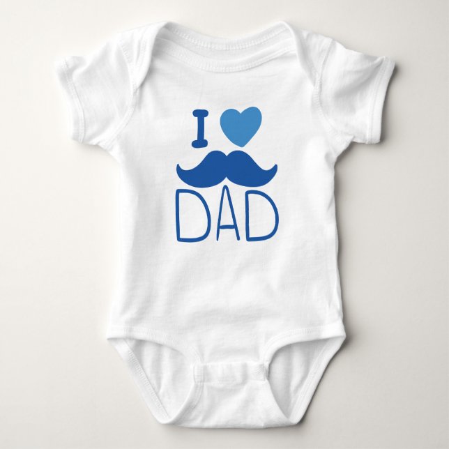 I Love Dad Baby Bodysuit (Front)