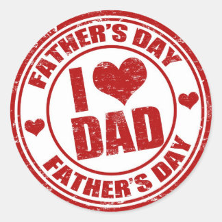 I love dad classic round sticker