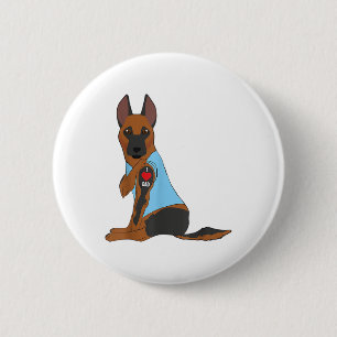 I Love Dad - Dog Heart Tattoo Belgian Malinois She 6 Cm Round Badge