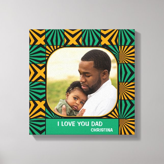 I Love Dad Father Daughter Photo Personalise Canvas Print (Front)