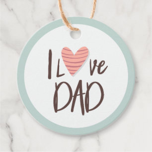 I love dad - father's day - heart favour tags