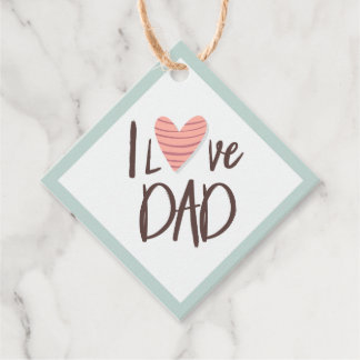 I love dad - father's day - heart favour tags