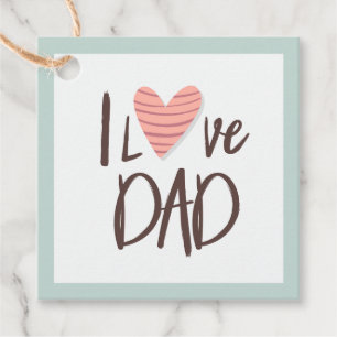 I love dad - father's day - heart favour tags