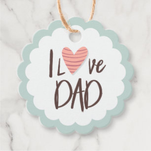 I love dad - father's day - heart favour tags