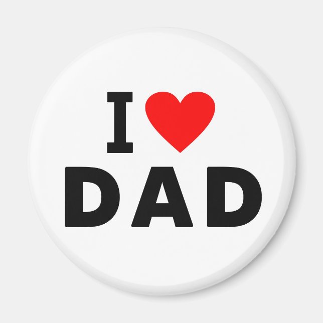 i love dad heart daddy text message father symbol magnet (Front)