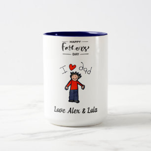 " I Love Dad" mug with child's name.