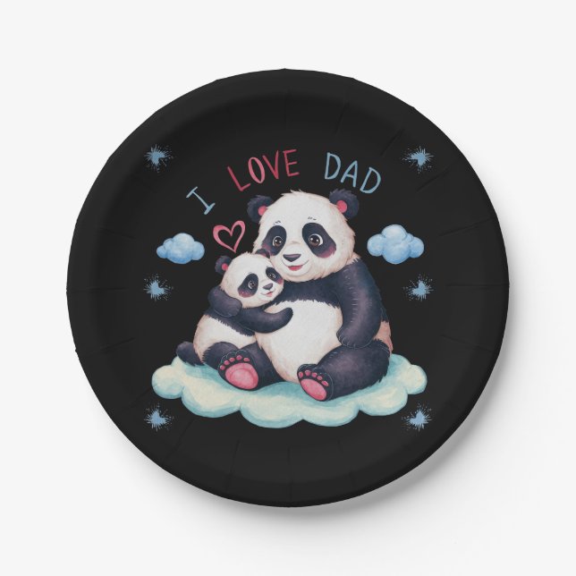 I Love Dad Paper Plate (Front)