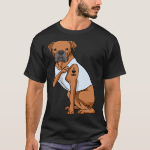 I Love Dad Tattoo Boxer Dog Father s Day T-Shirt