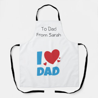 I love dad typography Text Apron