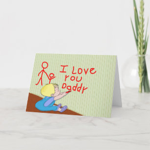 I Love Daddy baby boy Card