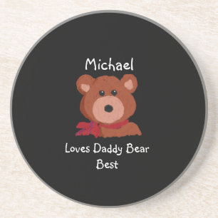 I Love Daddy Bear Best Personalised Coaster