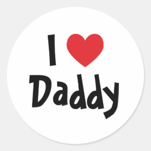 I Love Daddy Classic Round Sticker