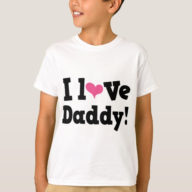 I Love Daddy Pink Heart T-Shirt (Front)