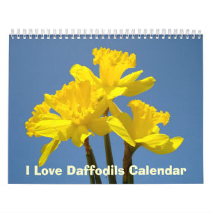 I Love Daffodils Calendars Nature Spring Blue Sky