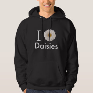 I Love Daisies Gerber Daisy White Flower Hoodie