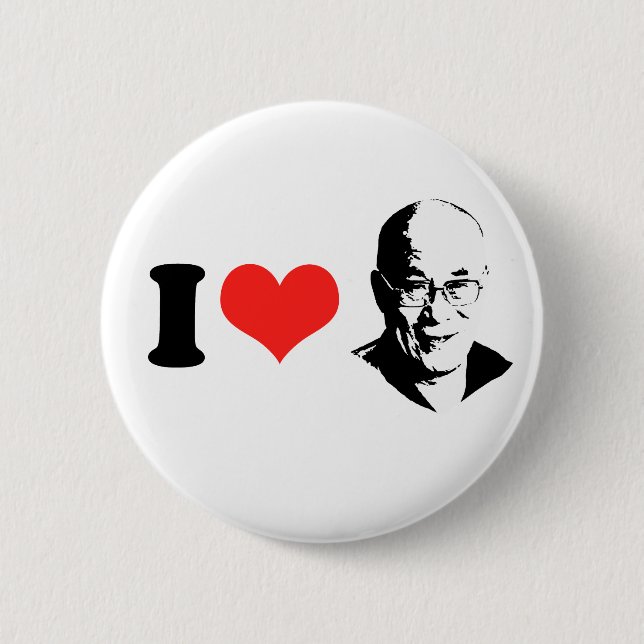 I Love Dalai Lama 6 Cm Round Badge (Front)