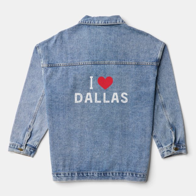 i-love Dallas, Texas Denim Jacket (Back)