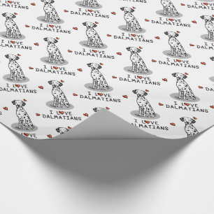 I Love Dalmatians (black 1) Hearts Cute Wrapping Paper
