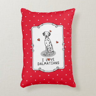 I Love Dalmatians (black 1) Hearts Fun Decorative Cushion