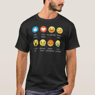 I Love Dance Emoticon (emoji) funny Social Icons T-Shirt