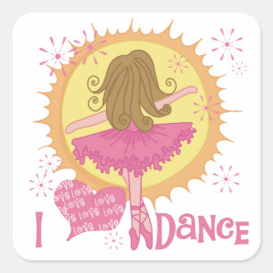 I Love Dance Square Sticker