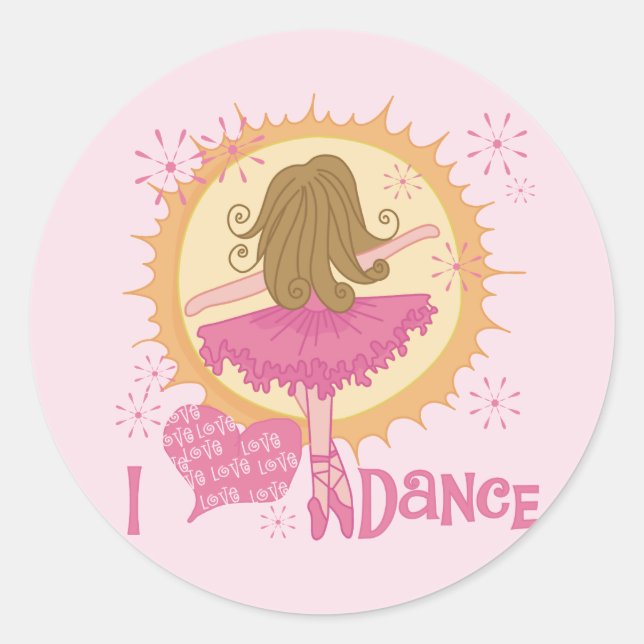 I Love Dance Tshirts and Gifts Classic Round Sticker (Front)