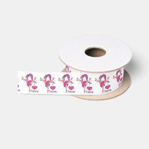 I Love Dance with Ballerina 1.5 Inches Satin Ribbon