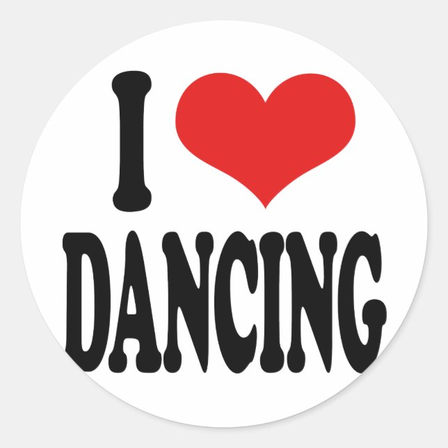 I Love Dancing Classic Round Sticker (Front)