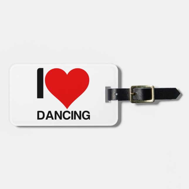 I LOVE DANCING HEART LUGGAGE TAG (Front Horizontal)