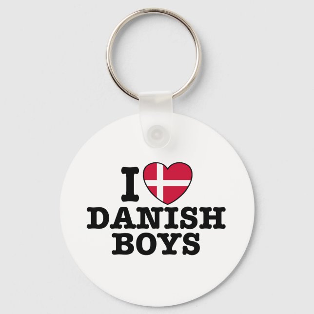 I Love Danish Boys Key Ring (Front)