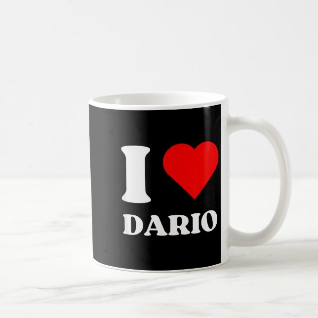 I Love Dario I Heart Dario Name Y2k Valentines Day Coffee Mug (Right)