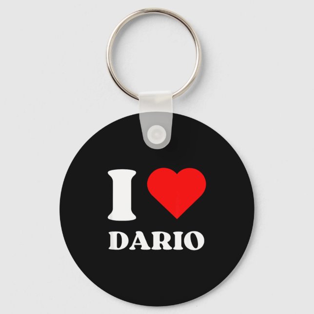 I Love Dario I Heart Dario Name Y2k Valentines Day Key Ring (Front)