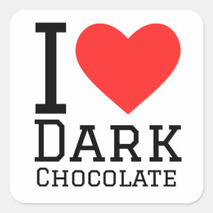 I love dark chocolate  square sticker