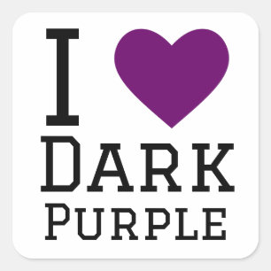 I love dark purple square sticker