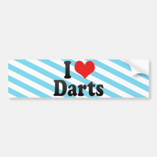 I Love Darts Bumper Sticker