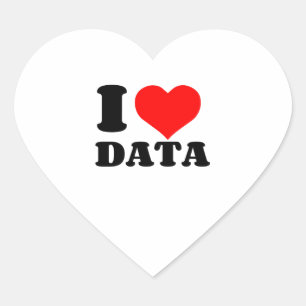 I LOVE DATA HEART STICKER