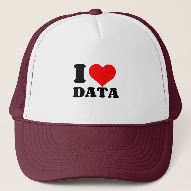 I LOVE DATA HEART TRUCKER HAT (Front)
