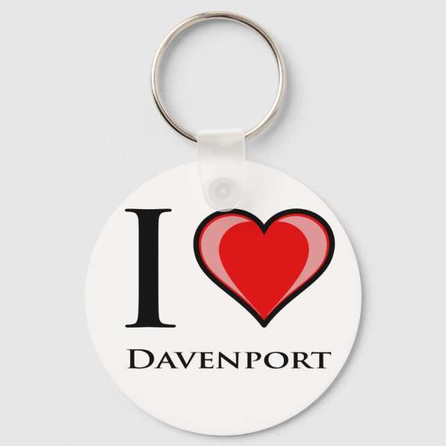 I Love Davenport Key Ring (Front)