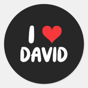 I Love David - Heart  Classic Round Sticker