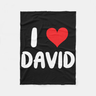 I Love David - Heart Fleece Blanket