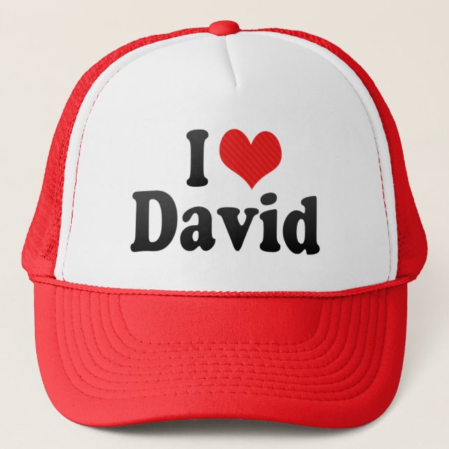 I Love David Trucker Hat (Front)
