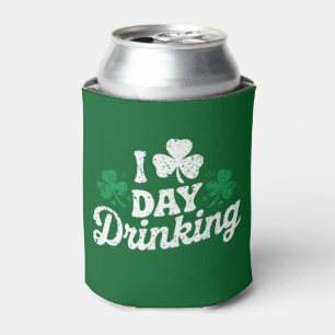 I Love Day Drinking Funny St Patrick's Day Irish Can Cooler