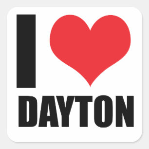I love Dayton Square Sticker