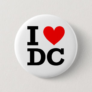 I Love DC Design 6 Cm Round Badge