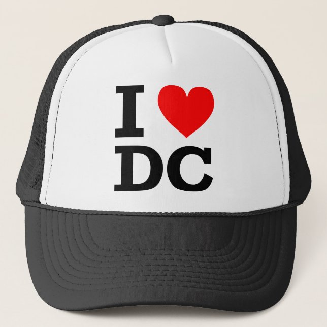 I Love DC Design Trucker Hat (Front)